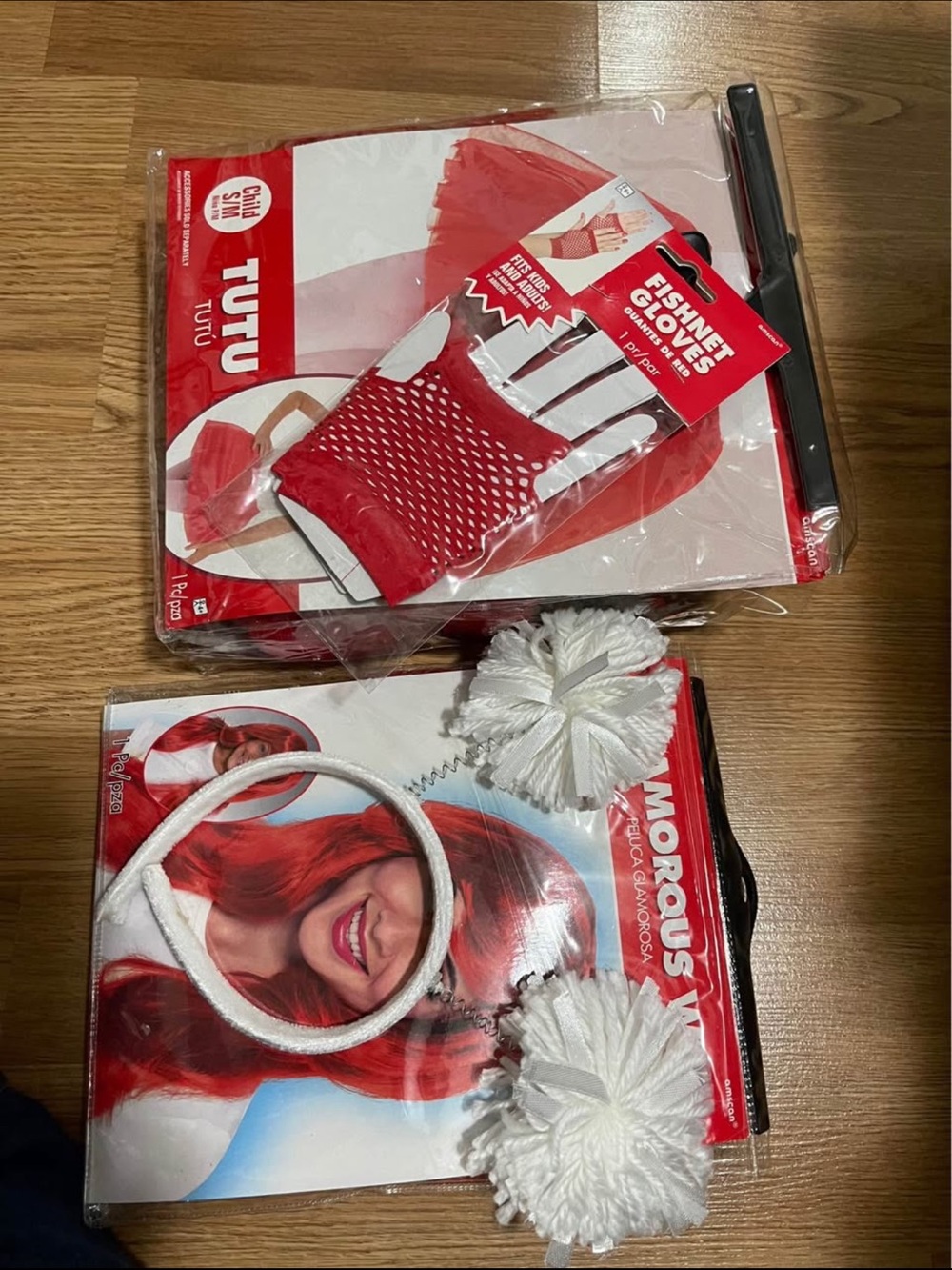 Red Fishnet Gloves & Red Tutu Costume Accessories